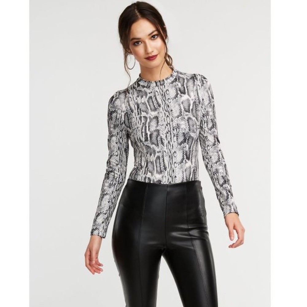 Python Mock Neck Bodysuit, Medium - image 1